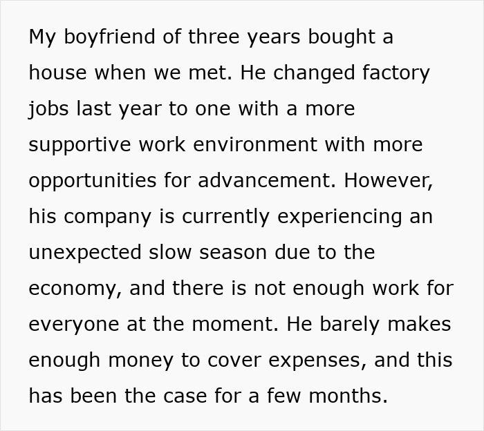 Text snippet about economic challenges and job changes affecting a family's finances.