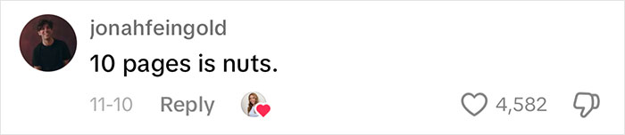 Comment on actress audition reality: "10 pages is nuts," with 4,582 likes and a reply.