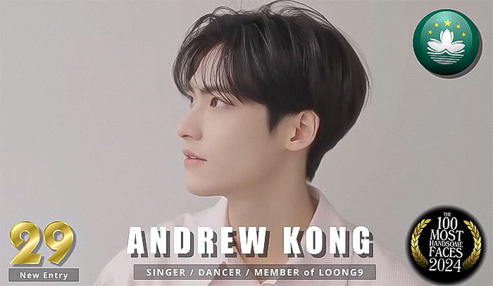 "Side profile of a man ranked in the 2024 list of most handsome by 'The Independent Critics', with a soft neutral background.