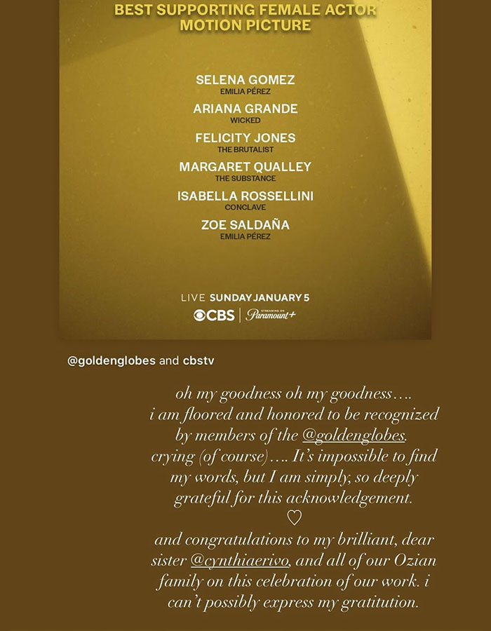 "Look At All The Photoshop": Ariana Grande's Golden Globes Nomination Sparks Backlash