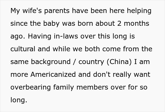 Text about cultural differences in family visits and dealing with overbearing in-laws. Text about cultural differences in family visits and dealing with overbearing in-laws.