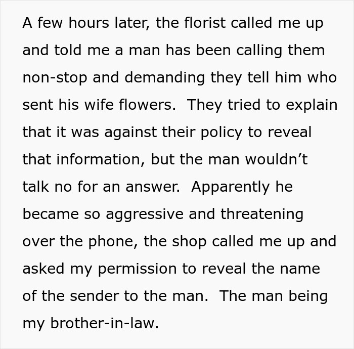 Brother Sends Flowers To Sister, Makes Her Husband Think She's Cheating, Leads Them To Divorce