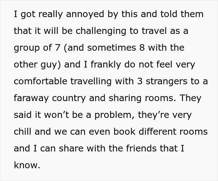 Text expressing discomfort about a Japan trip with strangers and travel challenges. Text expressing discomfort about a Japan trip with strangers and travel challenges.
