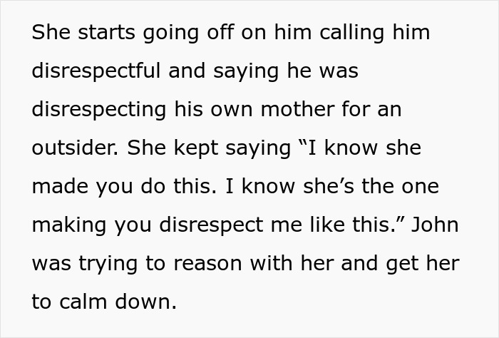 Text discussing a dispute over a bride's wedding dress color to please groom's mother.