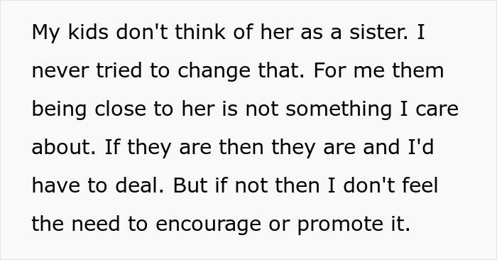 Text discussing a parent's view on relationships with an ex's affair child. Text discussing a parent's view on relationships with an ex's affair child.