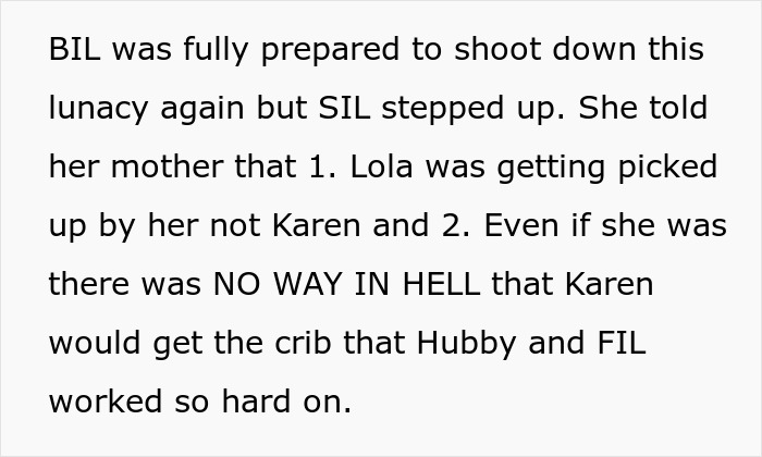 Text exchange about family disagreement over heirloom crib, expressing strong emotions and boundaries.