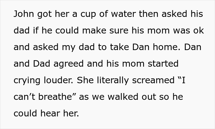 Text about a fianc&eacute; asking his bride not to wear a white wedding dress, mom upset and crying at the event.