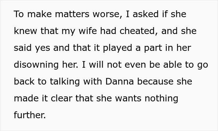Text excerpt discussing the consequences of a cheating wife and the refusal to take a paternity test. Text excerpt discussing the consequences of a cheating wife and the refusal to take a paternity test.