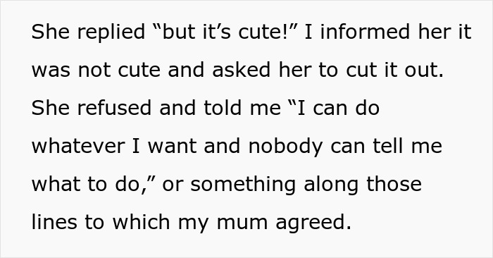 Text discussing a 27YO's use of "baby talk" and family disagreement. Text discussing a 27YO's use of "baby talk" and family disagreement.