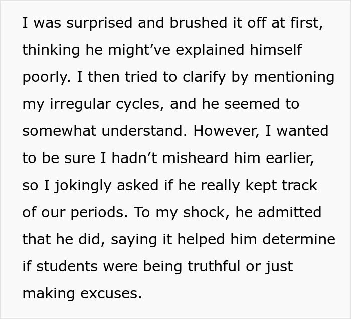 Text excerpt about teacher discussing cycles, mentions tracking periods for student honesty. Text excerpt about teacher discussing cycles, mentions tracking periods for student honesty.