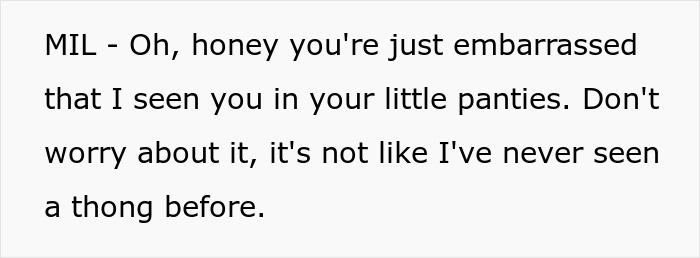 Text conversation with MIL joking about an embarrassing encounter.