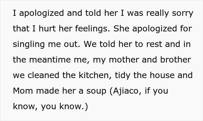 Text exchange about apologizing for hurt feelings and making Aj&iacute;aco soup, related to a Thanksgiving dish.
