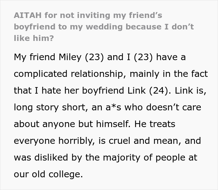 Friend Angry Her Rude BF Isn&rsquo;t Invited To Wedding, Livid Couple Refuses To Put Up With Him