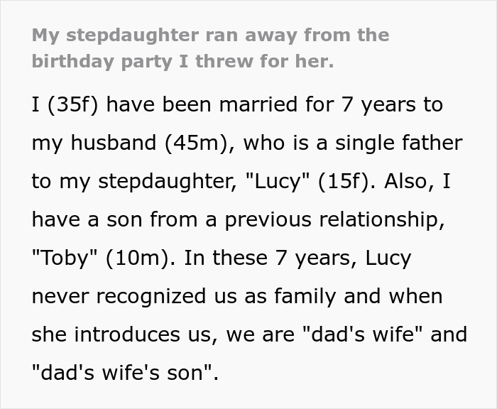 Woman upset as stepdaughter leaves $10K birthday party abruptly.