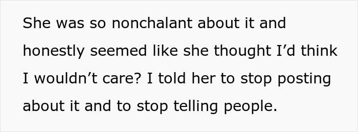 Text about girlfriend baby drama, expressing concern over social media posts.