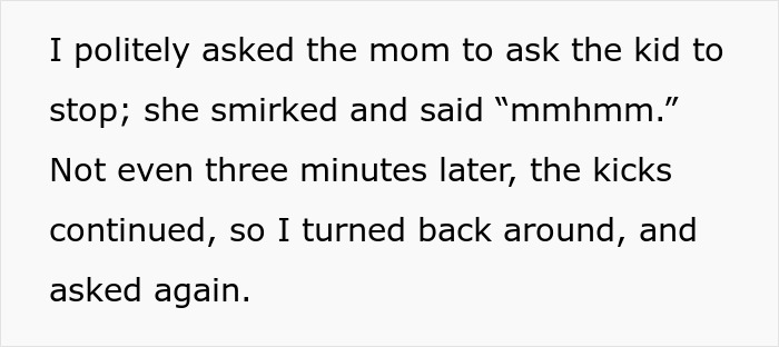 Text about a train passenger dealing with an entitled mom and her bratty kid. Text about a train passenger dealing with an entitled mom and her bratty kid.