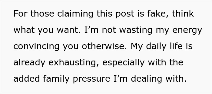 Text about family pressure and dealing with daily exhaustion.