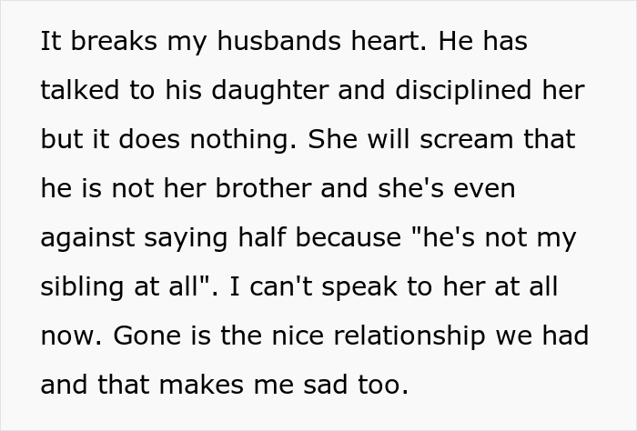 Text expressing concern over stepdaughter's hostility towards baby and its impact on marriage. Text expressing concern over stepdaughter's hostility towards baby and its impact on marriage.
