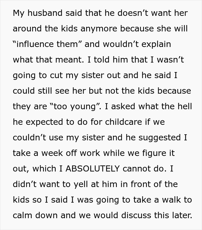 Text excerpt discussing husband's reluctance for kids to be around a gay aunt, leading to a deeper family conversation.