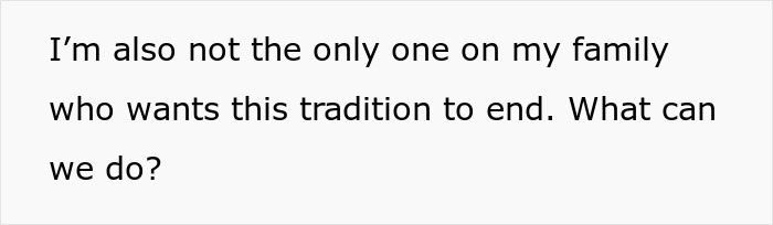 Text image about ending a family tradition at Christmas. Text image about ending a family tradition at Christmas.