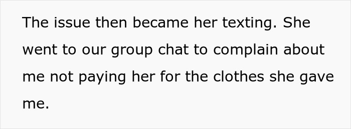 Text exchange about payment for trading services in group chat. Text exchange about payment for trading services in group chat.