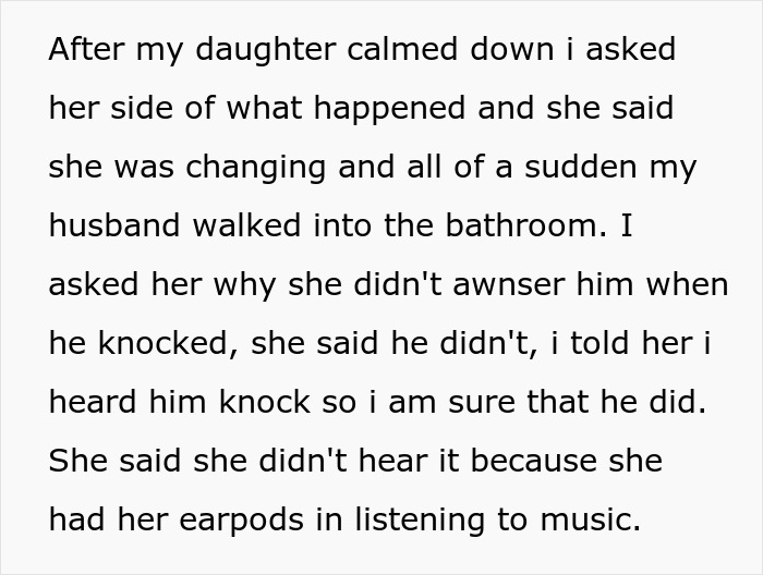 Text conversation about a teen lying about her stepdad being a creep, explaining a misunderstanding. Text conversation about a teen lying about her stepdad being a creep, explaining a misunderstanding.