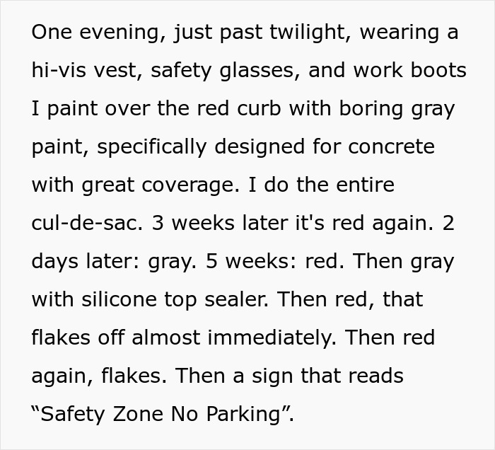 Text describing a homeowner's battle with HOA over painted curbs and fake violations. Text describing a homeowner's battle with HOA over painted curbs and fake violations.