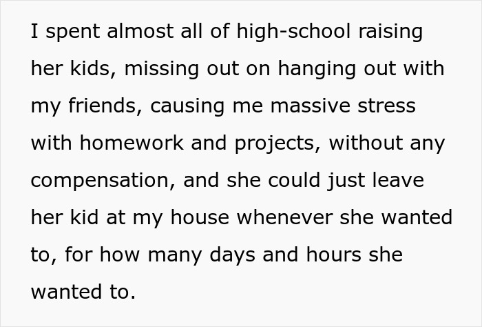 Teen brother frustrated after years of babysitting for sister without compensation. Teen brother frustrated after years of babysitting for sister without compensation.