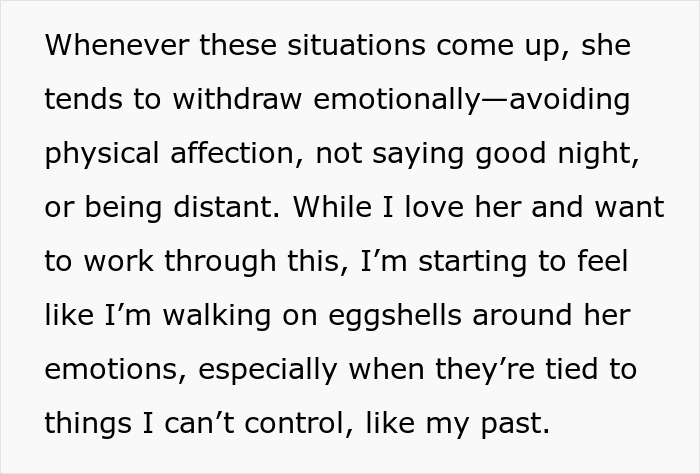 Emotional withdrawal and relationship tension over the past. Emotional withdrawal and relationship tension over the past.