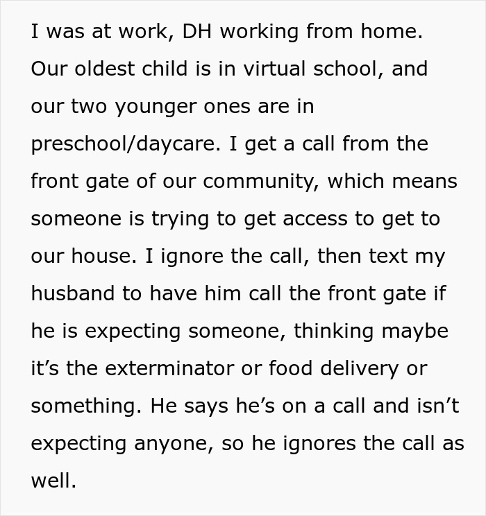 Text discussing a mom's decision about not allowing her MIL to stay when she visits unannounced. Text discussing a mom's decision about not allowing her MIL to stay when she visits unannounced.