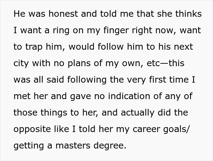 Text about a partner's honesty sparking resentment over gift concerns with his mother.