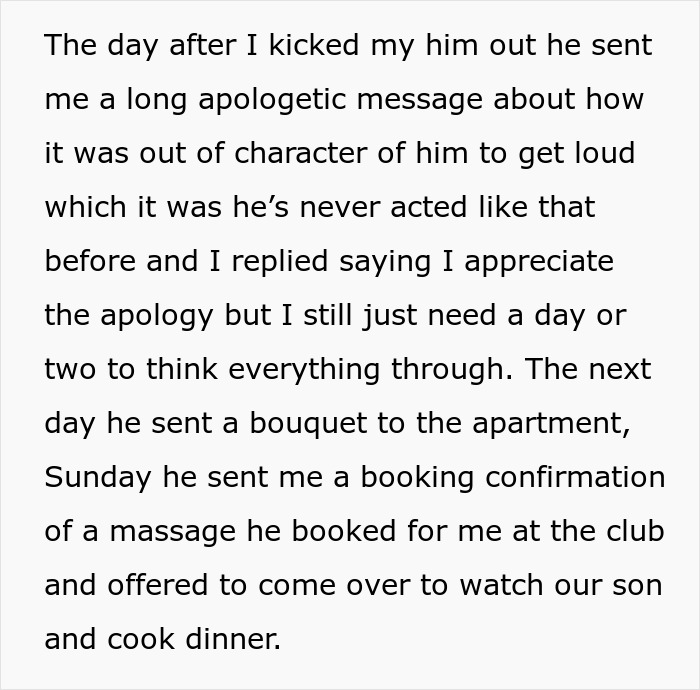 Apology text from fianc&eacute; after joke accident involving pregnancy, expressing regret and planning thoughtful gestures.