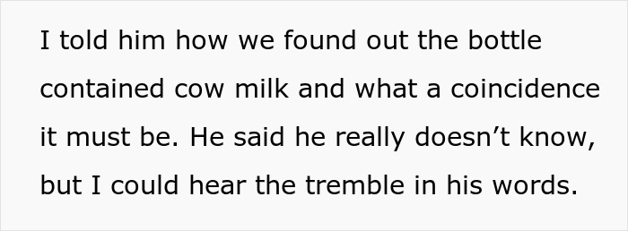 Text exchange about discovering cow milk replaced refrigerated breast milk, revealing uncertainty and suspicion. Text exchange about discovering cow milk replaced refrigerated breast milk, revealing uncertainty and suspicion.