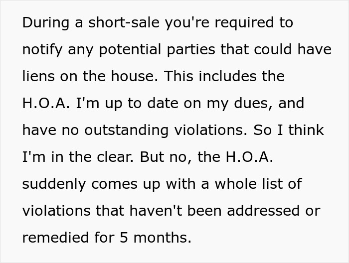 HOA issues fake violations for funds during short-sale, targeting compliant homeowner. HOA issues fake violations for funds during short-sale, targeting compliant homeowner.
