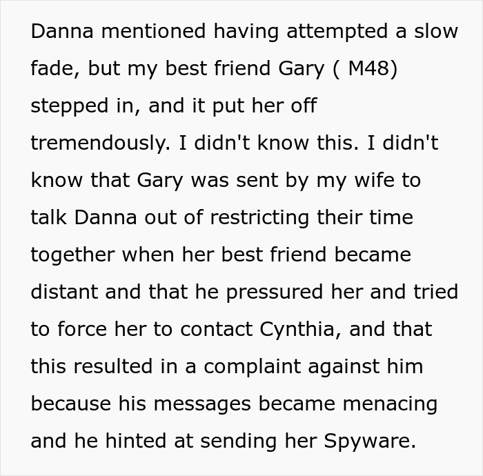 Text discussing a cheating wife's actions and refusal of a paternity test. Text discussing a cheating wife's actions and refusal of a paternity test.