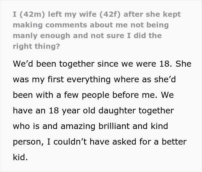 Text about a husband considering divorce after wife criticizes his interests in baking and Taylor Swift. Text about a husband considering divorce after wife criticizes his interests in baking and Taylor Swift.