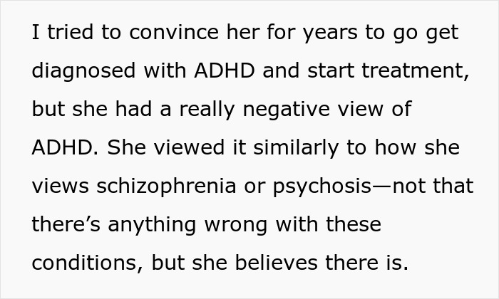 Text discussing ADHD diagnosis and marriage apology over seven years. Text discussing ADHD diagnosis and marriage apology over seven years.