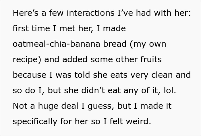 Text about making oatmeal-chia-banana bread for someone who didn't eat it, relating to partner resentment.