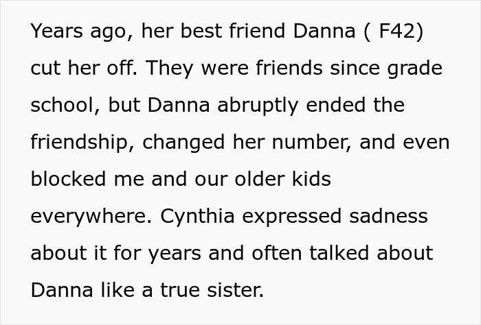 A paragraph describing a friend's abrupt end to a long-term friendship. A paragraph describing a friend's abrupt end to a long-term friendship.
