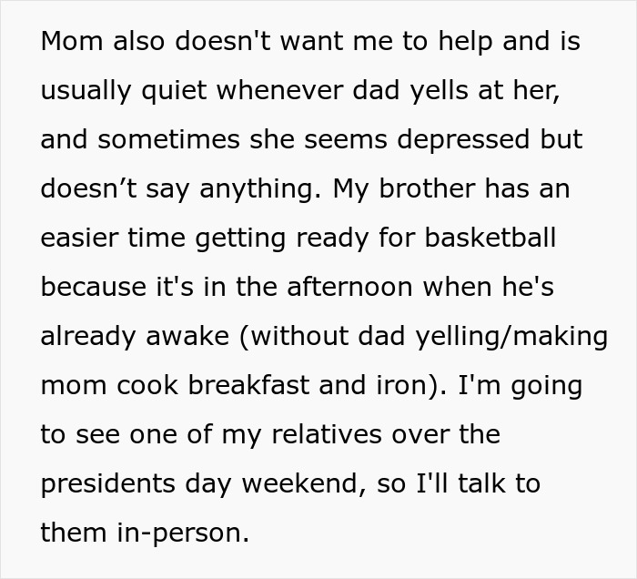 Text discussing family dynamics, with emphasis on sports activities and church priorities. Text discussing family dynamics, with emphasis on sports activities and church priorities.