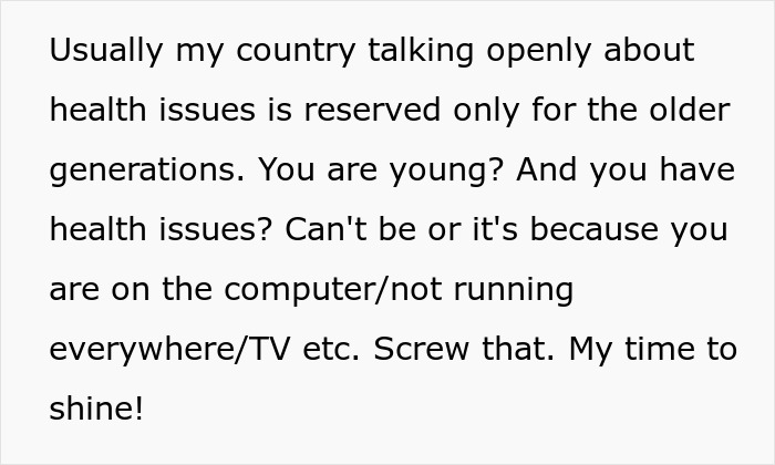 Text about age and health challenges, emphasizing a response to fat-shaming. Text about age and health challenges, emphasizing a response to fat-shaming.