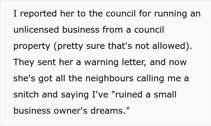 Text exchange about chakras and conflict with a neighbor over an unlicensed business.