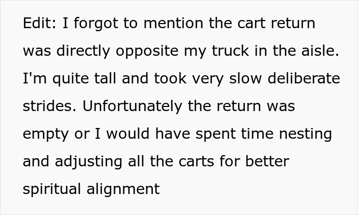 Text describes a shopper's slow grocery loading at Costco causing frustration for a rude driver. Text describes a shopper's slow grocery loading at Costco causing frustration for a rude driver.