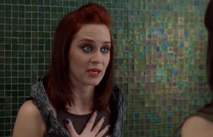 Emily in "The Devil Wears Prada", in a debate of stories where the 'bad guys' might actually be right.
