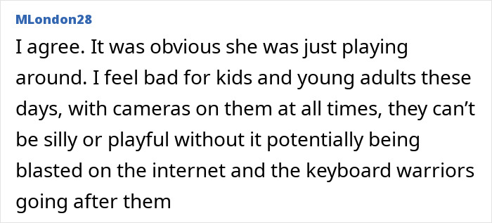 Text response about societal pressures on young adults, highlighting the impact of viral mean girl behavior.