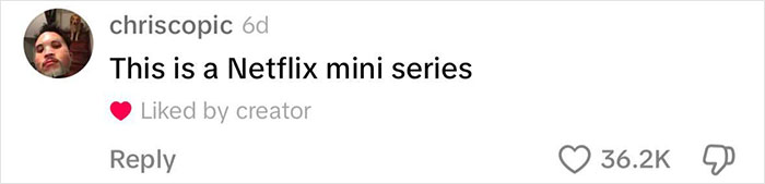 Comment on a social media post by "chriscopic" saying, "This is a Netflix mini series," about Luigi Mangione's nursing facilities.