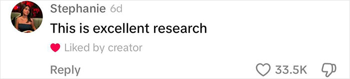 Comment praising excellent research on Luigi Mangione's family nursing facilities, liked by the creator, with 33.5K likes.