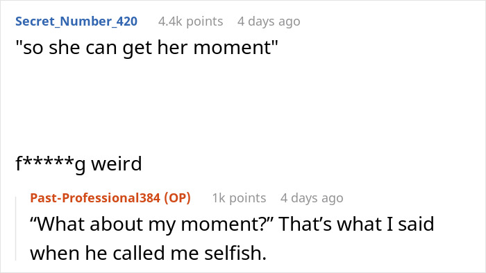 Text exchange about a fianc&eacute;'s request concerning a wedding dress choice for family comfort.