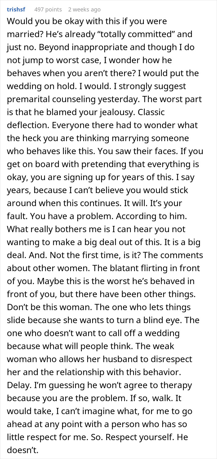 Text screenshot discussing touchy behavior and gaslighting in relationships.