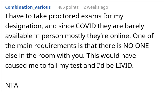 Text post detailing a woman's frustration with interruptions during a critical online job test.